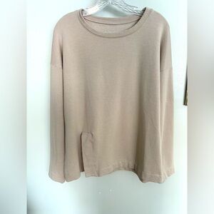 NWT Beyond Yoga Tan Super Soft Lightweight Fleece Long Sleeve Pullover Tunic XL